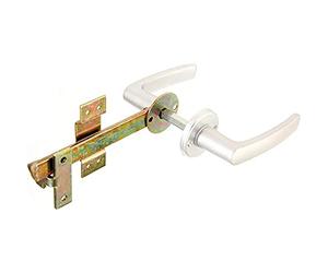 Alberts 213565 Wattle Fence Single gate Latch | Handle and Rosette Made of Aluminium | electrogalvanised Yellow | Total Length 170 mm