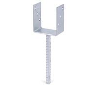 Alberts 214265 U-Post Support | with Concrete Anchor Made of Corrugated Steel | Hot-Dip Galvanised | Clear Width 91 mm | Length Concrete Anchor 200 mm