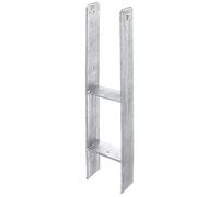 Alberts 213800 H-post support | hot-dip galvanised | clear width 71-161 mm | total height 600-800 mm | clear width 71 mm | total height 600 mm | material thickness 5 mm