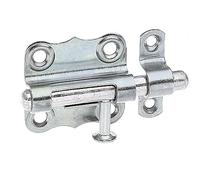 Alberts 12336 9 123369 Grendelriegel | with Button Handle and Without Spring Plate 39 x 38 mm | Bolt Diameter 8 mm | Set of 12 mit Schlaufe 40mm verzinkmit EAN, Yellow-Galvanised, 40 mm
