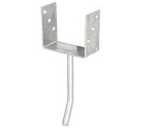 Alberts 214104 U-Post Support | to Screw on or to Set in Concrete | hot-dip galvanised | Clear Width 121 mm