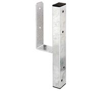 Alberts 214432 U-post support | for L-shaped kerbs for square timber posts | hot-dip galvanised | clear width 90 mm | length 410 mm