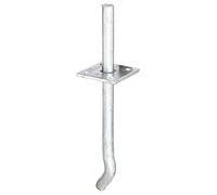 Alberts 215446 I-Post Support with pin | for Setting in Concrete | hot-dip galvanised | pin Length 100 mm | Concrete Anchor 200 mm | pin Ø 16 mm