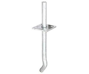 Alberts 215446 I-Post Support with pin | for Setting in Concrete | hot-dip galvanised | pin Length 100 mm | Concrete Anchor 200 mm | pin Ø 16 mm