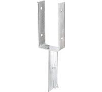 Alberts 216795 U-Post Support | with Concrete Anchor Made of T-Iron | hot-dip galvanised | Clear Width 101 mm | Length Concrete Anchor 200 mm