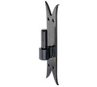 Alberts 306724 Hinge on Plate | DI Hook, End Carp Tail | Black Dipping Paint | Backset Diameter 16 mm | Plate 205 x 45 mm