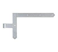 Alberts 313166 Gate Corner Hinge | in the Designs for Gates, Garage Gates and Frame Gates | hot-dip galvanised | roll Ø13 mm | Size 400 x 400 mm