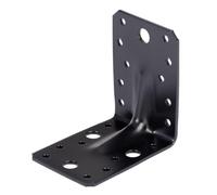 Alberts 329440 Heavy-Duty Angle Bracket Reinforced- galvanised | Black | Powder-Coated | 90 x 90 x 65 mm