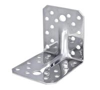 Alberts 335267 Heavy-Duty Angle Bracket with Beading | Stainless Steel | 105 x 105 x 90 mm