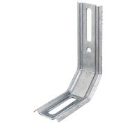 Alberts 341374 Adjustment Angle | Twice 45° Angle, Embossed, with Oblong Hole | sendzimir galvanised | 50 x 30 x 80 mm | Set of 25
