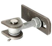 Alberts 411152 Gate Hinge | for 180° Opening | Long Design | hot-dip galvanised Screws and Nuts, Stainless Steel Bolt and Split pins | M24 Thread
