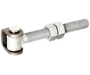 Alberts 418373 Gate Hinge | with Nuts | hot-dip galvanised Eye Screw, Stainless Steel Connecting Bolt and Locking Ring | Thread M20
