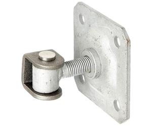Alberts 418397 Gate Hinge | with Plate for screwing on | hot-dip galvanised Eye Screw, Connecting Bolt and Locking Ring Made of Stainless Steel | Thread M16