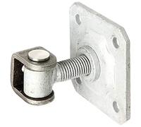 Alberts 418403 Gate Hinge | with Plate for screwing on | hot-dip galvanised Eye Screw, Connecting Bolt and Locking Ring Made of Stainless Steel | Thread M20