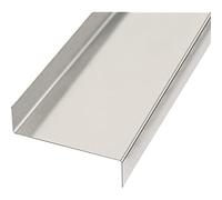 Alberts 462956 Smooth Sheet Metal | Edged, Z-Shape | Aluminium, Natural | 1000 x 18 x 63 x 18 mm