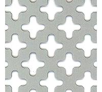 Alberts 466886 Perforated Sheet | Cross Hole | Aluminium Anodised Silver-Coloured | 600 x 1000 x 0.8 mm