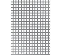Alberts 468187 Perforated Sheet | Square Perforation | Aluminium, Silver Anodised | 500 x 1000 x 0.8 mm