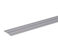 Alberts 484491 Transition Profile | self-Adhesive, with Two Grooves | Aluminium, anodised Silver Colour | 900 x 37,8 mm