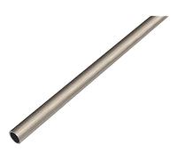 Alberts 488703 Round Tube, Aluminium, Stainless Steel Design, Dark, 1000 x 8 x 1 mm
