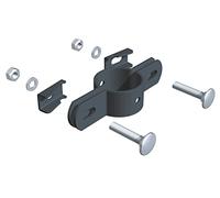 Alberts 563394 Double Clamp | Raw Steel, Sendzimir-Galvanised Anthracite Plastic-Coated RAL 7016 | for Post Diameter 34 mm