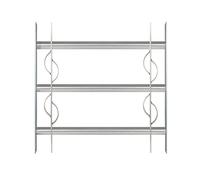Alberts 563615 window grille Secorino Style | Extendable for windows outside | Burglary protection grille | electrogalvanised blue | 450 x 500-650 mm