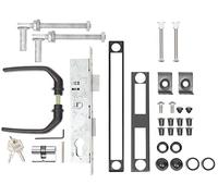 Alberts 653859 Accessory Set for Woven Wire mesh Gates | for Gates up to 1500 mm Height | zinc phosphated, Anthracite Metallic Plastic Coated