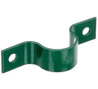 Alberts 655501 Pipe Clamp for Attaching Fence Posts to Walls Galvanised Green Plastic-Coated for Post Diameter 34 mm