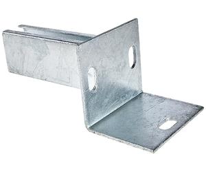 Alberts 685690 Post Holder for Fence Posts on L-Edge Stones | Screw-On | Hot-Dip Galvanised | Plate 94 x 100 mm | for Posts 60 x 40 mm