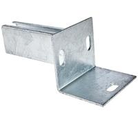 Alberts 685690 Post Support for Fence Posts on L-kerbs | for screwing on | hot-dip galvanised | Plate 94 x 100 mm | for Posts 60 x 40 mm