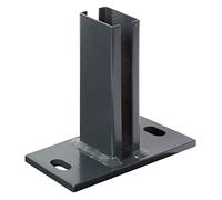 Alberts 686987 Post Holder for Fence Posts for Double Rod Panels | Screw-On | Hot-Dip Galvanised Anthracite Plastic-Coated RAL 7016 | Plate 150 x 80 mm | for Posts 60 x 40 mm