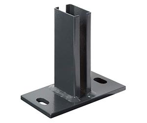 Alberts 686987 Post Support for Fence Posts for Double bar mesh | for screwing on | hot-dip galvanised, Anthracite Plastic-Coated RAL 7016 | Plate 150 x 80 mm | for Posts 60 x 40 mm