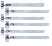 Alberts 823597 Shutter Hinge | Straight, Round end, Adjustable by 30 mm | electrogalvanised Blue | 460 x 40 mm | Set of 6