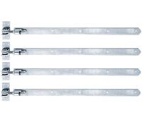 Alberts 823603 Shutter Hinge | Straight, Round end, Adjustable by 30 mm | electrogalvanised Blue | 660 x 40 mm | Set of 4