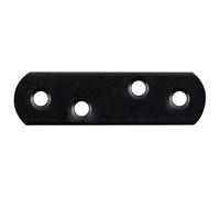 Alberts 824815 Flat Connector - Rounded Ends - Black - Powder-Coated - 19 x 57 x 1.5 mm | Set of 100