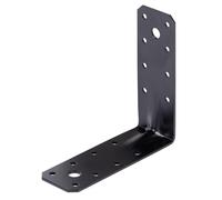 Alberts 825034 Heavy-Duty Angle Bracket - galvanised - Black - Powder-Coated - 125 x 125 x 45 x 2.5 mm | Set of 50