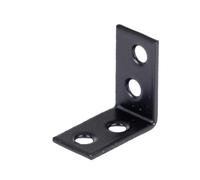 Alberts 825065 Angle Bracket - galvanised - Black anodised - Powder-Coated - 25 x 25 x 14 mm | Set of 100