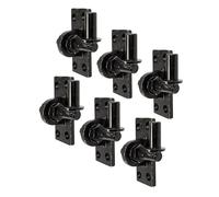 Alberts 835910 Hook for screwing on | Adjustable by 20 mm | electrogalvanised Black | Backset Ø16 mm | Plate 105 x 45 mm | Set of 6