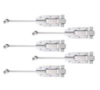 Alberts 841607 Door bar Bolt | with knob Handle and Fastened Loop | electrogalvanised Yellow | 365,8 x 80 mm | Set of 5