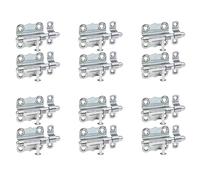 Alberts 841638 Grendel Bolt | with knob Handle and Without Spring | electrogalvanised, Thick-Layer-passivated | Plate 39 x 38 mm | Bolt Ø 8 mm | Set of 12