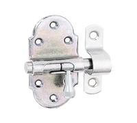 Alberts 842475 Grendel Bolt | with Brass knob | electrogalvanised, Thick-Layer-passivated | Plate 40 x 75 mm | Bolt Ø 9 mm | Set of 10