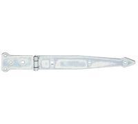 Alberts 845568 Strap Hinge | with Riveted pin | electrogalvanised, Thick-Layer-passivated | Hinge 300 x 45 mm and 101 x 63 mm | Set of 10