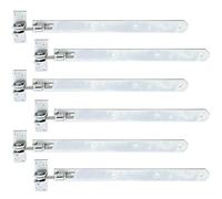 Alberts 846022 Shutter Hinge | Straight, Round end, Adjustable by 30 mm | electrogalvanised, Thick-Layer-passivated | 460 x 40 mm | Set of 6