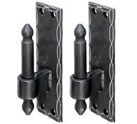 Alberts 846091 clamp on Plate | Wrought Iron Form with DI or DII Hook | Black Plastic Coated | Backset Ø16 mm | Plate 150 x 45 mm | Set of 2