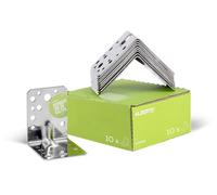 Alberts 848231 Heavy-Duty Angle Bracket with Beading | Stainless Steel | 105 x 105 x 90 mm | Set of 25