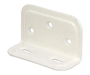 Alberts 849573 Wide Bracket | Stamped, with Slotted Hole | White Plastic-Coated | 25 x 40 x 70 mm | Set of 20