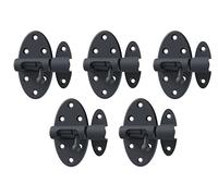 Alberts 850678 Grendel Bolt Ovado | with Brass knob | galvanised, Graphite Gray Plastic Coated | Plate 40 x 75 mm | Bolt Ø 9 mm | Set of 5