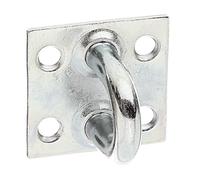 Alberts 851415 Eyelet on Plate | electrogalvanised, Thick-Layer-passivated | 37 x 37 mm | Set of 25
