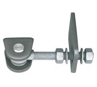 Alberts 852344 Gate Hinge | for 180° Opening | Short Version | hot-dip galvanised Screws and Nuts, Stainless Steel Bolts and Cotter pins | M12 Thread | Set of 10
