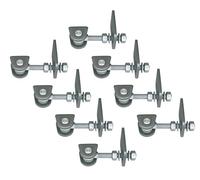 Alberts 852351 Gate Hinge | for 180° Opening | Short Design | hot-dip galvanised Screws and Nuts, Stainless Steel Bolts and Split pins | Thread M16 | Set of 8