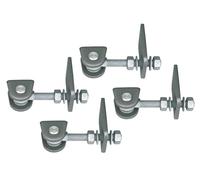 Alberts 852368 Gate Hinge | for 180° Opening | Short Version | hot-dip galvanised Screws and Nuts, Stainless Steel Bolts and Cotter pins | Thread M20 | Set of 4